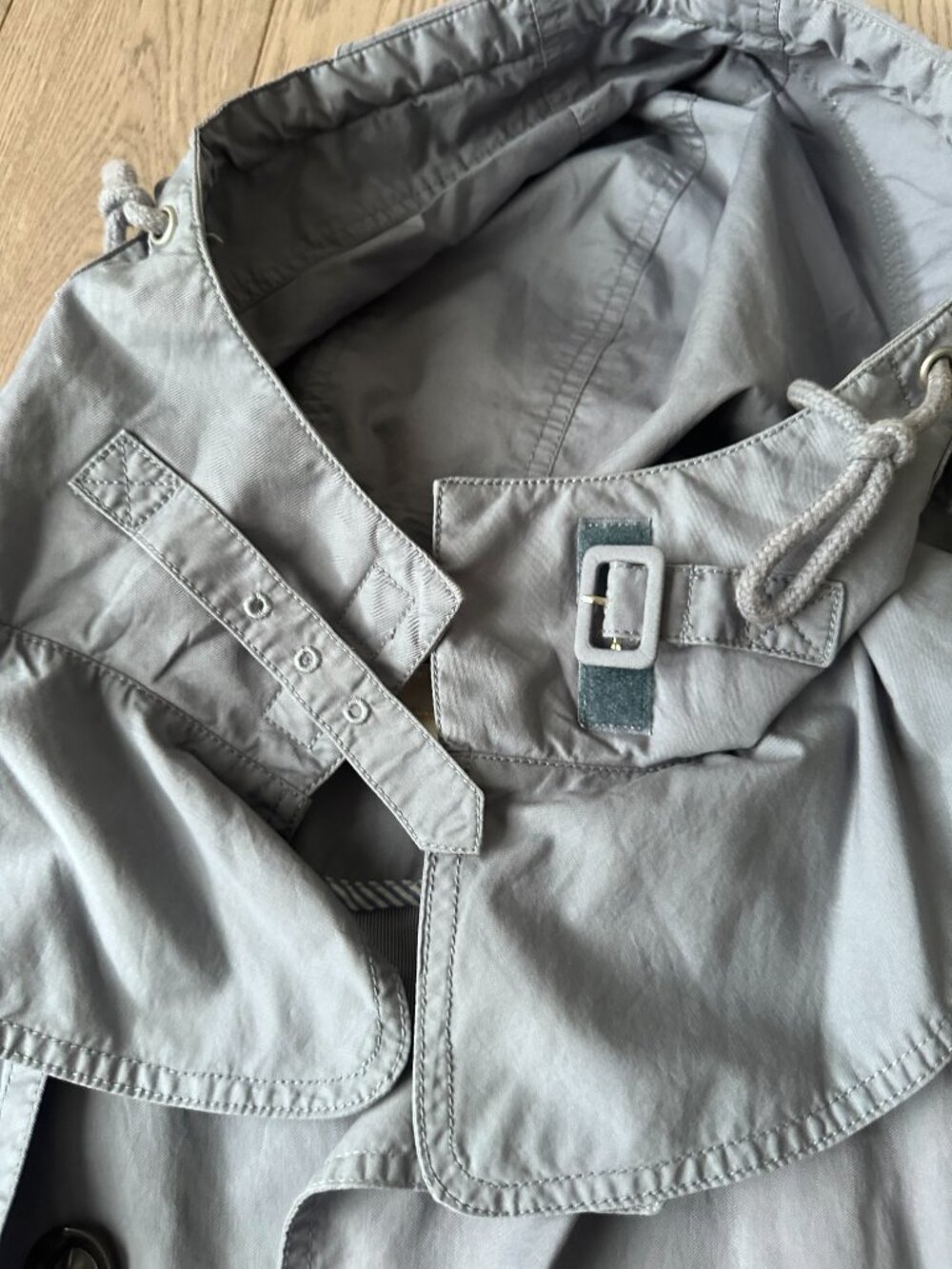Marie n' Mary Grey Double-Breasted Short Sleeve Jacket - Picture 2 of 6